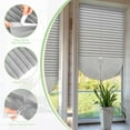 thumbnail image 3 of 2Pcs Filtering Temporary Blinds for Windows, Cordless Pleated Light Filtering Fabric Shade Self Adhesive Pleated Window Shade, Easy to Cut and Install 90*210cm Grey, 3 of 6