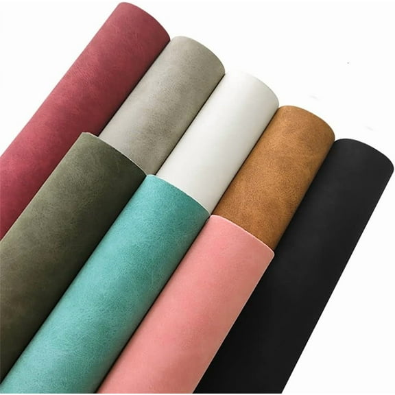 8 Pcs Colored Faux Suede PU Leather Fabric, Soft Smooth Synthetic Crafts Leather Fabric for Handicraft DIY Projects (21cmx30cm)