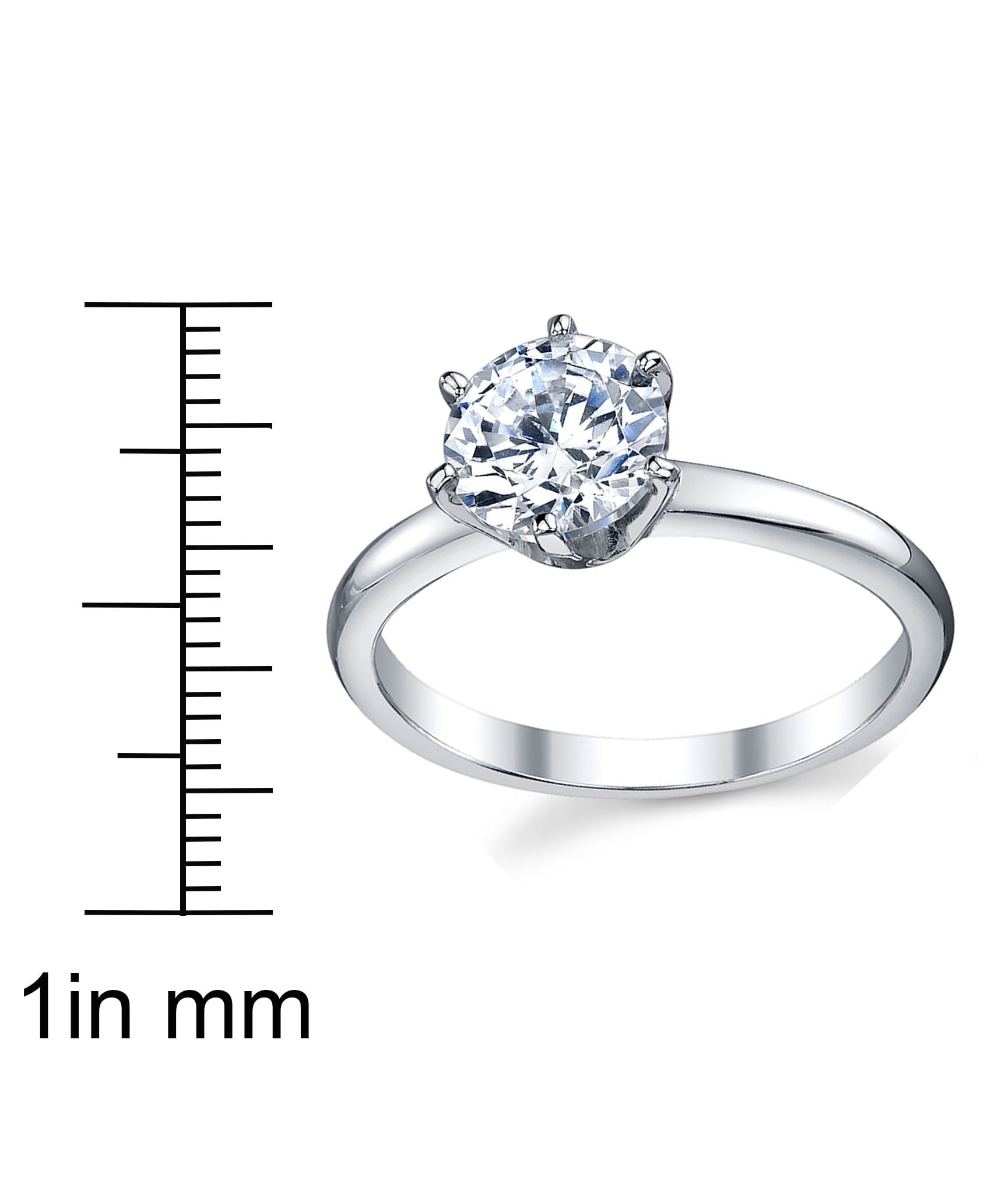Metal Masters Womens 1.25Ct Round Brilliant Cubic Zirconia Sterling Silver 925 Wedding Engagement Ring 2mm