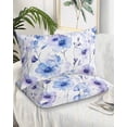 thumbnail image 2 of Purple Blue Spring Floral Pillow Covers Queen Size 2 Pack, Summer Flowers Botanical Soft Bed Throw Pillowcases Breathable Cooling Long Lumbar Body Pillow Sham Cover for Bed Sofa 20''x30'', 2 of 7