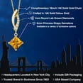 thumbnail image 2 of Gem Stone King 14K Yellow Gold Yellow Citrine and Lab Grown Diamond Pendant Necklace for Women | 1.03 Cttw | Gemstone November Birthstone | Princess 6MM | With 18 inch Chain, 2 of 6