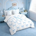 thumbnail image 2 of Erosebridal Ribbon Bow 7-Piece Twin Bedding Sets For Girls,Blue Bowknot Letter A Initial Bedding Comforter Set,Reversible, 2 of 7
