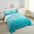 thumbnail image 3 of Manfei Leopard Print 2pcs Bedding Comforter Set,Sequin Print Twin Comforter Sets,Blue White Breathable Bedding Set,Breathable Abstract Room Decor,Reversible, 3 of 8