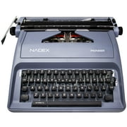Nadex Pioneer Manual Typewriter, Durable Travel Case Included, Gray