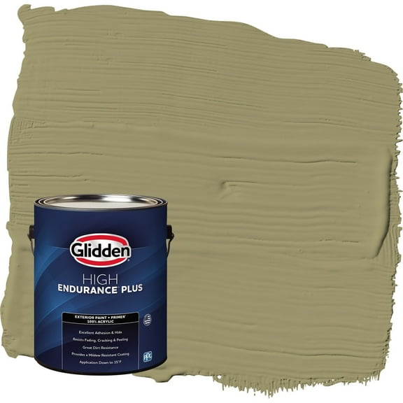 Glidden HEP Sweet Annie / Green Semi-Gloss Exterior Paint with Primer, 1 Gallon