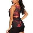 thumbnail image 3 of Fotbe Lone Rider Under Red Sky Blusas Sin Mangas para Mujer – Estilo Casual, Corte Suelto, Slim-Fit, Cuello Redondo Deportivo, Tops de Verano para Gimnasio y Yoga-Large, 3 of 7