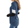 thumbnail image 4 of Women Color Block Long Sleeve Drawstring Hooded Sweatshirt Top, 4 of 7