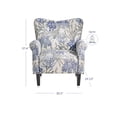 thumbnail image 5 of BELLEZE Modern Accent Chair for Living Room, High Back Linen Armchair with Wooden Legs, Upholstered Wingback Side Chair Padded Armrest Single Sofa for Living Room, Bedroom - Allston (Blue Coral), 5 of 7