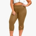 thumbnail image 4 of Penkiiy Plus Size Leggings for Women Butt Lifting Leggings Stretch Yoga Pants Soft Cotton Pant Capris Leggins Workout Leggings M Brown, 4 of 9
