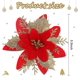thumbnail image 2 of 24 piezas de flores de Pascua con purpurina navideña, flores artificiales de Navidad de 5,5 pulgadas, 2 of 4
