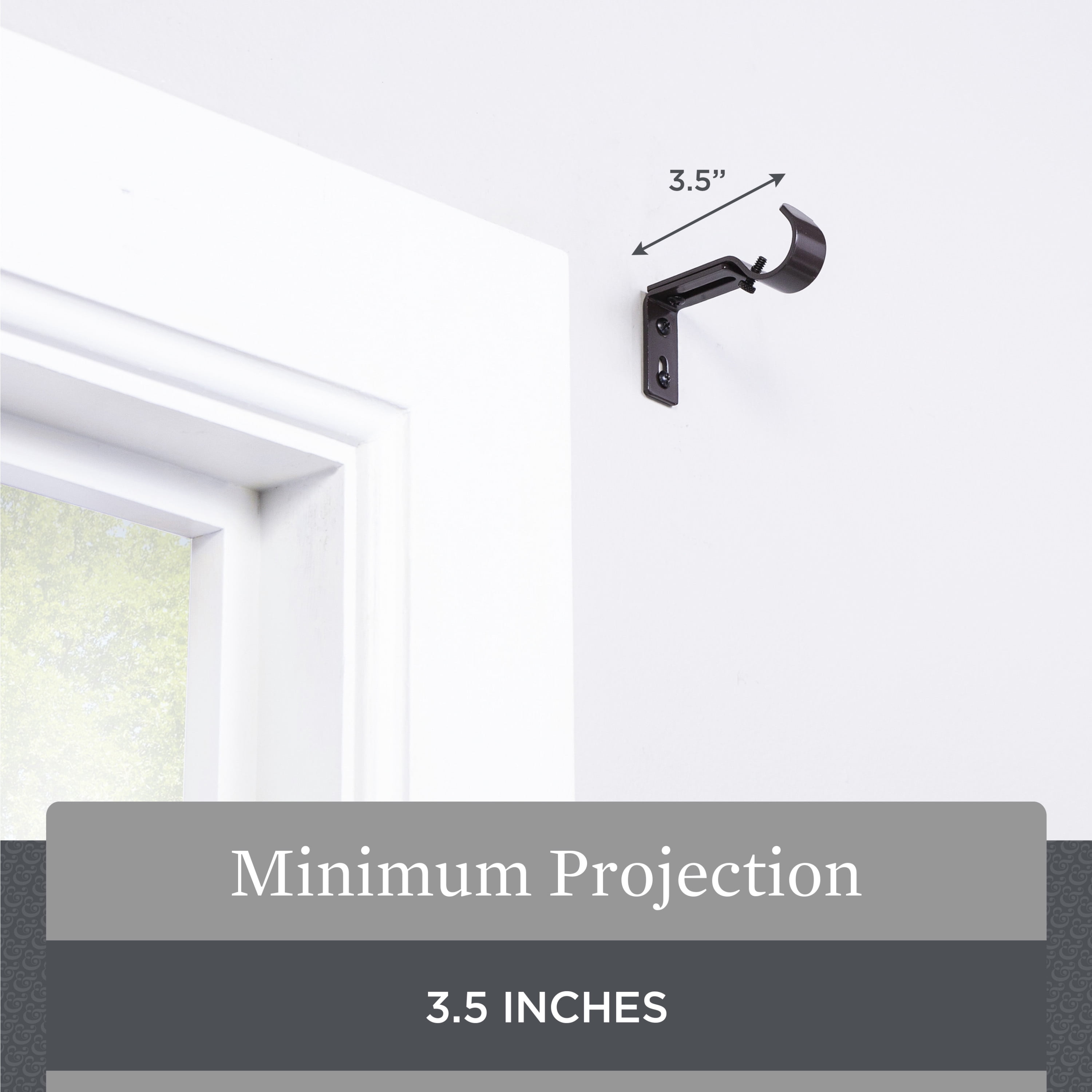 Better Homes & Gardens Metal Adjustable Curtain Rod Brackets in Bronze, 3/4 to 1 Inch Diameter