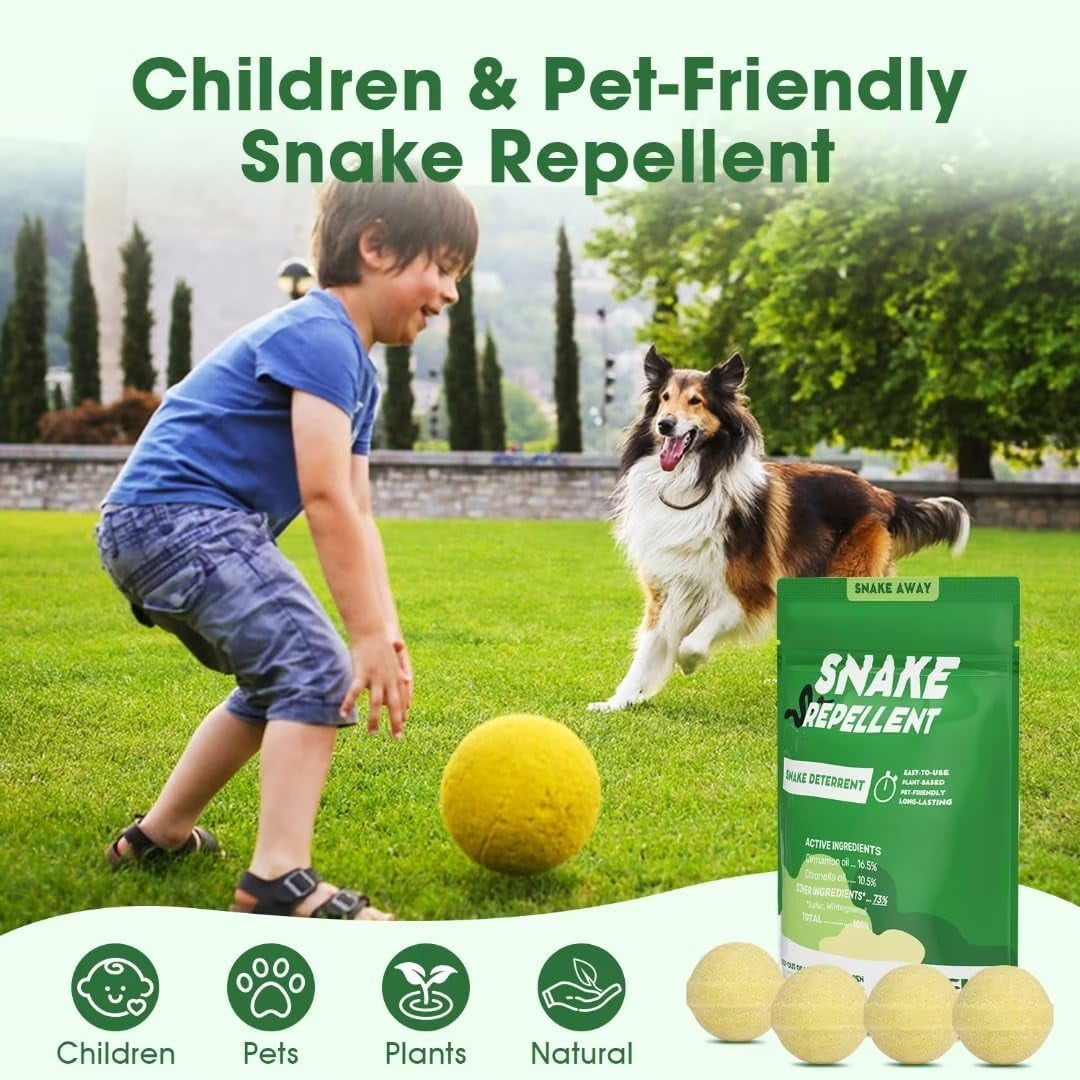 Snake Away Repellent for Outdoors 10 Pack Snake Repellent for Yard Powerful Plant-Based Ingredients Snake Repellent Balls Pet & Kid Friendly