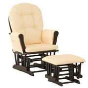 Stork Craft Custom Hoop Glider & Ottoman-Color:Yellow Gingham Cushions,Finish:Black Finish