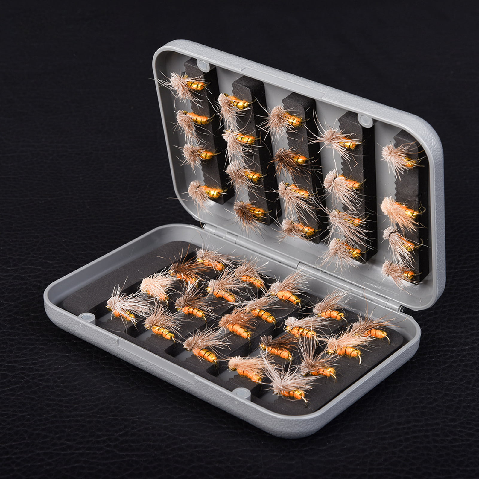 40PCS Fly Fishing Lure Trout Bait with Hook Flies Assortment Kit Nymph Wet  and Dry Flies with Storage Box