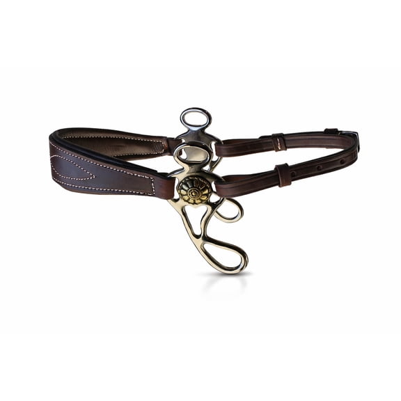 Horse Brown Leather Padded Comfort Adjustable Training Hackamore w/ Curb 35H64BR