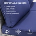 thumbnail image 4 of EAGLE PEAK 8 Piece Outdoor Wicker Patio Furniture Set with Fire Table and Coffee Table, PE Rattan Sectional Conversation Sofa Set with Seating for 6 People, Dark Blue, 4 of 8