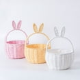thumbnail image 4 of Easter Bunny Basket, Woven Cotton Rope Storage Basket with Rabbit Ears, Cute Easter Gift Basket for Kids Boys Girls, Easter Decorations Egg Storage Basket with Handle, 4 of 4