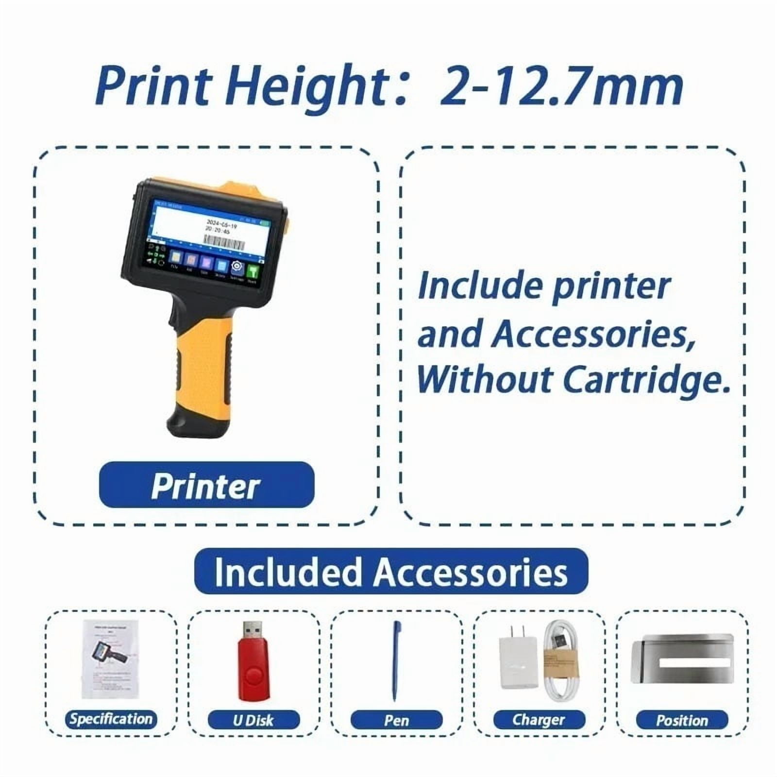 E19 12.7mm Multi-Languages Printer Logo Date Label Printer Handheld Thermal Inkjet Coder ,Fast-Drying Ink with Crisp Output