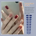 thumbnail image 4 of serony Fake Nail Set Glossy French Style Scratch Resistant Press-on Fingernails Strong Viscosity Adjustable Solid Manicure Stickers Type 4, 4 of 6