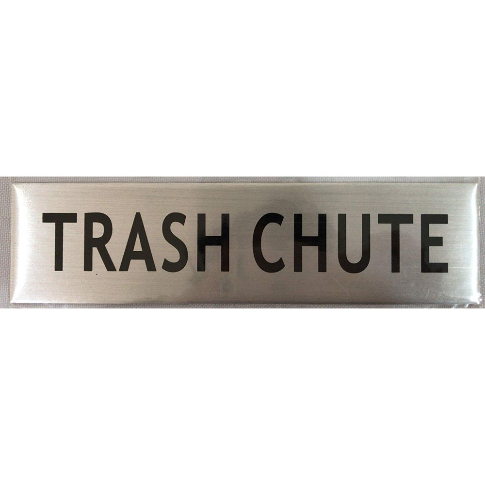 TRASH CHUTE SIGN - -BRUSHED ALUMINUM (2 X 7.75) - Walmart.com - Walmart.com