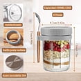 thumbnail image 2 of 6 Pack 350ml Tarros de Recipientes de Vidrio con Tapa Hermética y Cuchara(Gris), Overnight Oats Jar, Frascos de Vidrio con Tapa Pequeños, para Tarros Decorativos de Cocina para Café,Té,Azúcar,Especias, 2 of 4