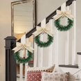thumbnail image 5 of Mini Christmas Wreath 5 Inch Cabinet Door Hanging with Ribbon Bow Berries, Small Artificial Wreath for Kitchen Window Front Door, Farmhouse Wall Xmas Party Decor Ornament 6PC, 5 of 5