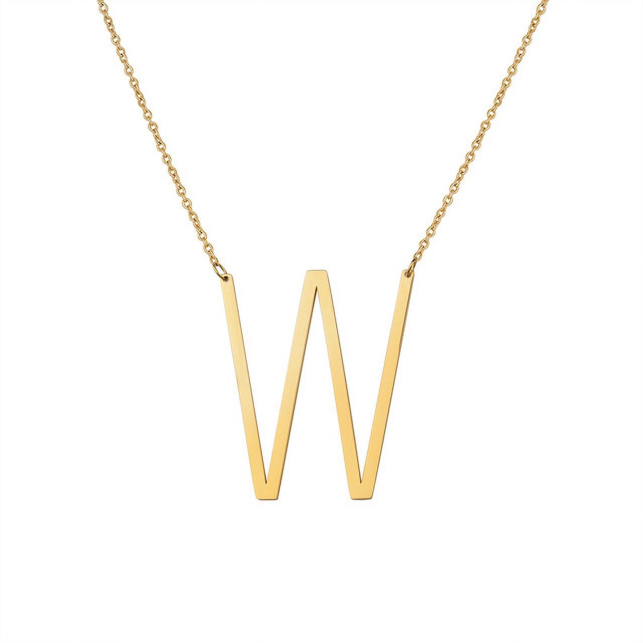 Personalized Initial Letter Necklace with Custom Engraving - Custom Initial Necklace - Oversized Letter Necklace - Sideways Initial Necklace for Women - Gift for Her - Jewelry Gift Set