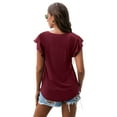 thumbnail image 3 of JWD Summer Ruffle Short Sleeve Knit Tunic Tops Shirts Tank Tee Blouse For Women, 3 of 7