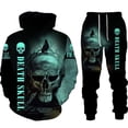 thumbnail image 1 of Novelty 2 Piece Streetwear Outfit Long Pant Set Sweatsuits Tracksuits 3D Printed Skull Hoodie Pants Set Cool Skeleton Graphic Sweatshirt Jogger Pants, 1 of 3