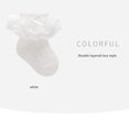 thumbnail image 5 of Yunliwuli Little Girls Ankle Socks Mesh Breathable Bow Decor Sweet Embroidery Ruffled Socks, 5 of 7