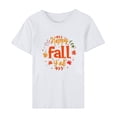thumbnail image 4 of Blusa de manga corta con estampado de otoño y cuello redondo informal de verano para mujer Pompotops hkajfhjk457344, 4 of 6