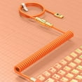 thumbnail image 4 of MAMBASNAKE C02 Coiled Keyboard Cable, Pro Custom USB-C Cable for Mechanical Keyboard, Double-Sleeved TPU Spring Cable for Gaming Keyboard, Type-C to USB-A, Detachable Gold Aviation Connector - Orange, 4 of 5