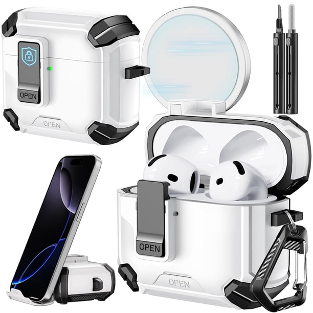 Funda con soporte de teléfono y kit de limpieza para AirPods 4 Inesore