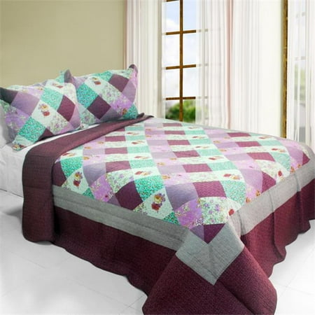 Sweet Dream - Cotton 3 Pieces Vermicelli-Quilted Printed Quilt Set Full ...