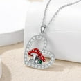 thumbnail image 2 of Snail Mushroom Necklace for Women, 925 Sterling Silver Red Mushroom necklace with Heart May Birthstone Snail Mushroom Pendant Anniversary Birthday Christamas Gifts for Women/Mom/Wife, 2 of 7