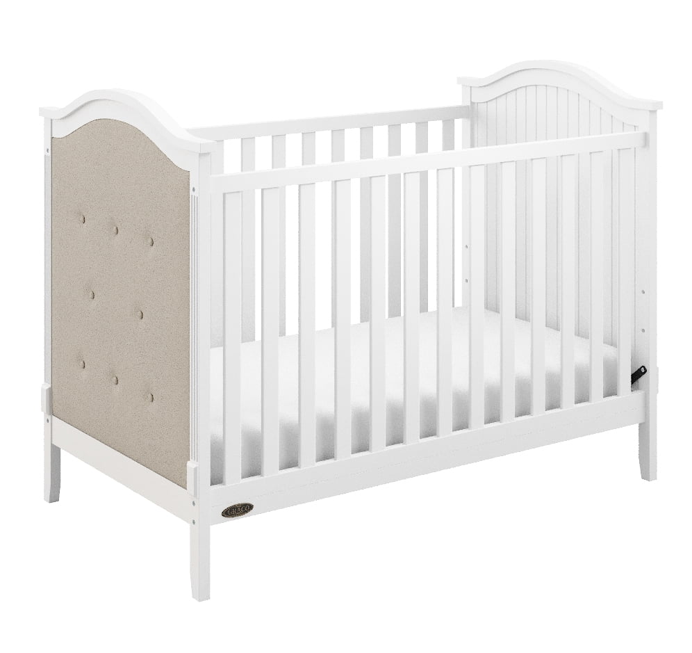 Graco Linden Upholstered 3 In 1 Convertible Crib White Gray