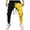 Yellow, variant on safuny Men's Color Block Pants Skinny Cargo Pants Hip Hop Slim Joggers Trendy Sports Multi Pockets Pants Black L