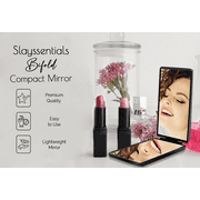 Impressions Vanity Slayssentials Bifold Compact Mirror with 1x and 2x Magnifying Glass, Portable Makeup Mirror (Black)