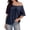 A-Dark Blue962, variant on Bibifish Womens T-Shirts Off Shoulder Short Sleeve Loose Fit Tees Casual Summer Vacation Beach Weekend Street Style Everyday Tops
