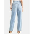 thumbnail image 4 of Time and Tru Women's High Rise Relaxed Straight Leg Jeans, 30" Inseam, Sizes 0-22, 4 of 5