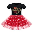 thumbnail image 3 of IBTOM CASTLE Baby Girls Birthday Outfit Polka Dots Leotard Dresses Fancy Dance Costume Halloween Cosplay Tutu Dress up with Ears Headband 4 Years Black+Red-Heart, 3 of 8