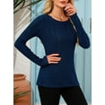 thumbnail image 4 of JYLFC Women Casual Long Sleeve Crew Neck Pullover Sweaters Navy Blue XL, 4 of 7