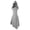 Grey, variant on Women's Hooded Midi Dress, Short Sleeve Cut Out Back Casual Summer Dress, Irregular Hem Beach Dress for Vacation and Daily Wear Grey L