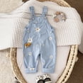 thumbnail image 3 of Auroural 6-9 Month Girl Clothes Toddler Girls Floral Embroidery Overalls Adjustable Strap Casual Cotton Bib Pants Kids Spring Jumpsuit, 3 of 9