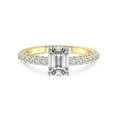 thumbnail image 3 of 5 Carat IGI Certified Emerald Shape Lab Grown Diamond Engagement Ring | 14K Yellow Gold |Atria Secret Double Halo Diamond Ring | FG-VS1-VS2 Quality Friendly Diamonds, 3 of 4