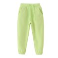 thumbnail image 2 of TZEWGL 3 Multi Packs Set Autumn Solid Elastic Waist Sweat Pants For Children Straight Bottoms Trousers For Girl size 5-6T, 2 of 4