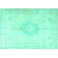 thumbnail image 1 of Ahgly Company Machine Washable Indoor Rectangle Persian Turquoise Blue Traditional Area Rugs, 2' x 4', 1 of 4