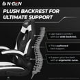 thumbnail image 2 of N-GEN White Gaming Chair, Flip-up Armrest Computer Chair Ergonomic Office Chair PU Leather Desk Chair Executive Adjustable Swivel Task Chair, 2 of 8