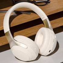 Bluetooth Headset, Bluetooth Headphones with AI Noise Cancelling Microphone, 60Hrs Working Time Bluetooth 5.3 Multipoint Connect Wireless Headset with Mic for Work/Phone/Call Center/Computer/PC-Khaki