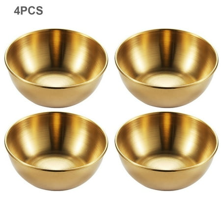 

YIQH Stainless Steel Round Bowl Sushi Dip Dish Seasoning Dish Snack Dish